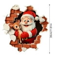 thumbnail image 2 of Christmas 3D Wall Stickers, Cartoon Cute Snowman Penguin Santa Breaking Through Wall Design, Removable Window Clings, Holiday Party Home Decorations -1Pcs, 2 of 6
