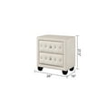 thumbnail image 2 of Sophia Crystal Tufted Modern Style 2-Drawer Nightstand made with Wood in Cream, 2 of 2