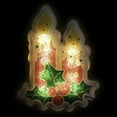 thumbnail image 1 of Northlight Lighted Berry Candle Christmas Window Silhouette - 12" - Clear Lights, 1 of 6