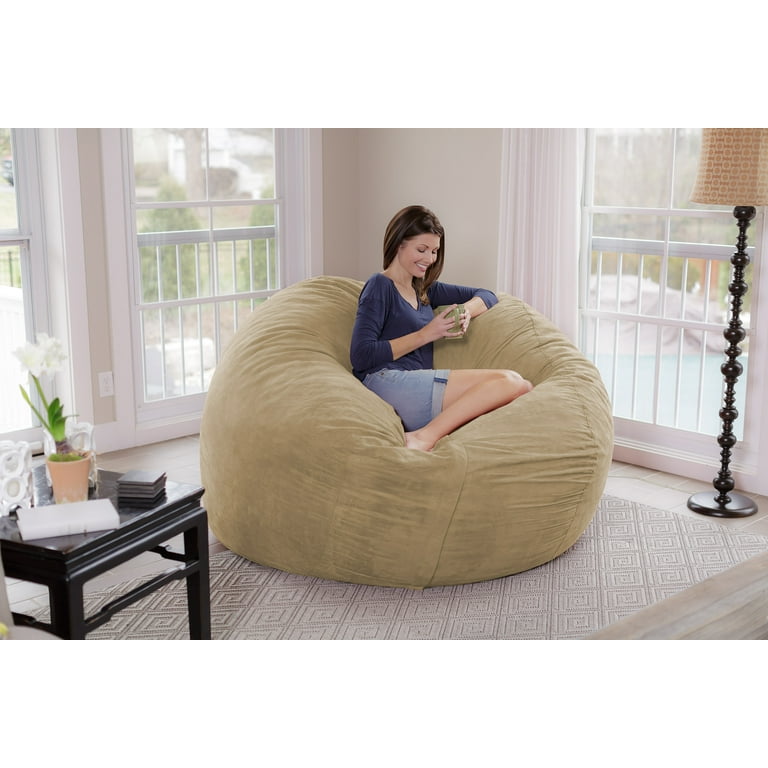 5' Large Bean Bag Chair with Memory Foam Filling and Washable Cover Camel  Brown - Relax Sacks