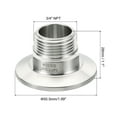 thumbnail image 2 of Uxcell TC Tri Clamps Adaptor Tri-Clover Fittings to NPT Male Thread Adaptor 304 Stainless Steel TC 50.5mm*3/4", 2 of 5