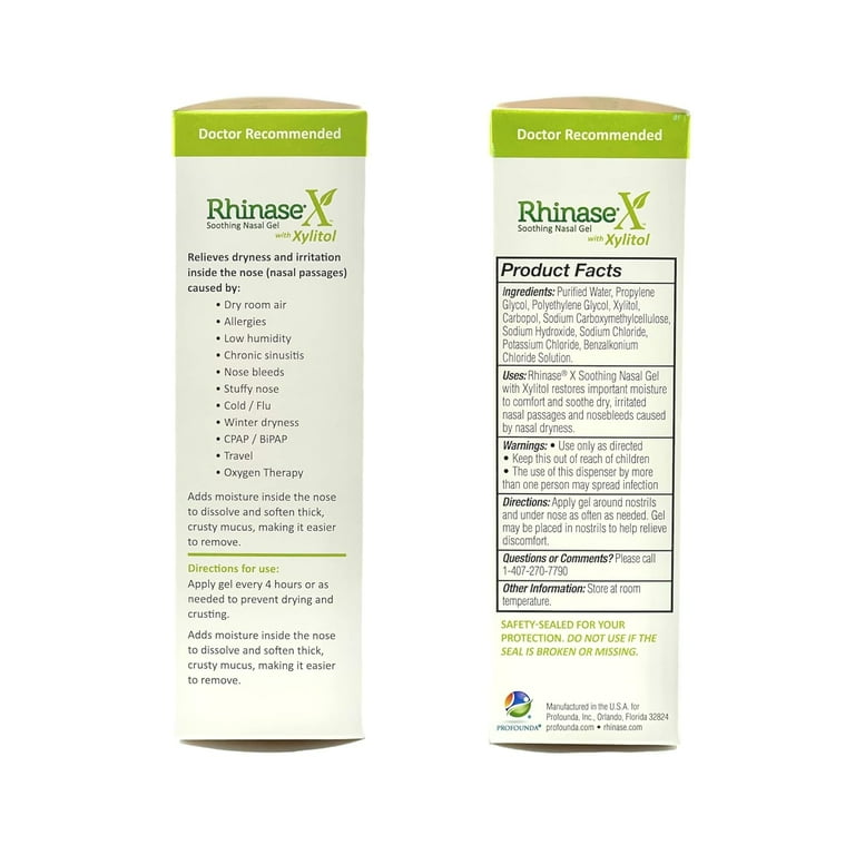 Rhinase Nasal Gel with Xylitol for Dry Noses, 1 oz HSA/FSA Eligible