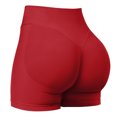 thumbnail image 6 of felwors High Waisted Biker Shorts Tummy Control Seamless Workout Yoga Running Volleyball Red for Size M, 6 of 9
