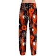 thumbnail image 4 of Satingcolo Men's Halloween Print Pajama Pants,Loose Fit Drawstring Halloween Sleepwear Drawstring Loungewear Halloween Gifts for Men, 4 of 6