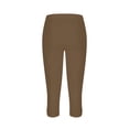 thumbnail image 3 of Moxiu Capri Leggings for Women 2025 Casual Summer Stretch Slim Workout Yoga Pants Hollow Out Lightweight Cropped Pants Comfy Tights Khaki,M, 3 of 6