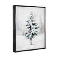 thumbnail image 3 of Wintery Snow Tree Scene Holiday Graphic Art Jet Black Framed Art Print Wall Art, 3 of 6