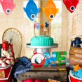thumbnail image 5 of Haooryx Pesca Una Mesa Centro de Mesa de Madera Un Año de Edad Bebé Niños Fiesta de Cumpleaños UNA Letra Signo Decoración de Mesa Verano Pesca Tema Fiesta Suministros 1er Cumpleaños Baby Shower Foto A, 5 of 5