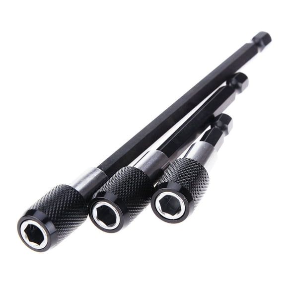 M Buder 3Pcs 1/4 Inch Hex Shank Magnetic Screwdriver Extension Bit Set Quick Release Drill Holder