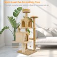 thumbnail image 7 of TSCOMON 57.8" Cat Tree Large Cat Tower Condo Multi-Level Cat Scratching Post Tower for All Indoor Cats, Beige, 7 of 7