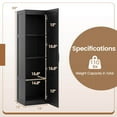 thumbnail image 3 of Costway 4-Tier Storage Cabinet with Door Freestanding Bathroom Cabinet for Small Space Black, 3 of 10