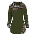 thumbnail image 2 of Women's 2023 Hoodie Ethnic Graphic Pullover Sweater Long Sleeve Sweatshirt Shirts Vintage Casual Tops  Stripe Splicing Button Decor Hoodie Knit Tops, 2 of 3