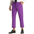 thumbnail image 4 of INSPIRE CHIC Men's Cropped Pants Slim Fit Flat Front Ankle-Length Dress Pants 30 Purple, 4 of 4