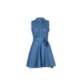 thumbnail image 2 of Txlixc Vestido de Mujer, Color sólido Sin Mangas Cuello Doblado Abotonado Delgado en Forma de A, Vestido Suelto con cinturón para la Playa, Vacaciones Txlixc  Estilo de ocio, 2 of 9
