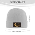 thumbnail image 3 of LNWH Knitted Acrylic Hat, Cat Moon Sky Cartoon Pattern Winter Beanie Hat for Cold Weather, Gray, 3 of 8