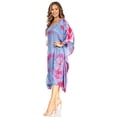 thumbnail image 3 of Sakkas Clementine Women's Tie Dye Caftan Dress/Cover Up Beach Kaftan Boho Summer - 37-BluePurple - One Size, 3 of 5