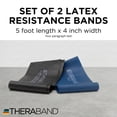 thumbnail image 3 of THERABAND Resistance Band Set, 5 ft, Advanced, Blue/Black, 2 Pack, Strength Training, 3 of 8