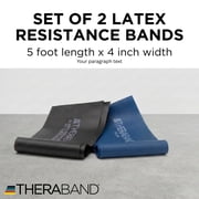 THERABAND Resistance Band Set, 5 ft, Advanced, Blue/Black, 2 Pack, Strength Training