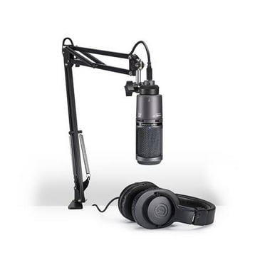 Audio-Technica AT2020 Microphone with Filter, Boom Arm, Cable 