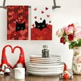 thumbnail image 2 of Black Cats Red Hearts Valentine''s Day Kitchen Towels Dish Towels, 18x26 Inch Wedding Farmhouse Decoration Hand Towels Set of 2, 2 of 6