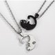 thumbnail image 3 of Juego De 2 Piezas Gato Colgante Collar Pareja Clavícula Cadena Estudiante Amigo Regalo Conmemorativ, 3 of 4