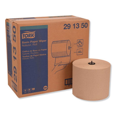 Case of 4 Rolls, 1,452 per Roll, 5,808 Wipers per Case Roll Towel 1-Ply Tork 291350 Basic Paper Wiper 7.68 Width x 1,150 Length Natural 