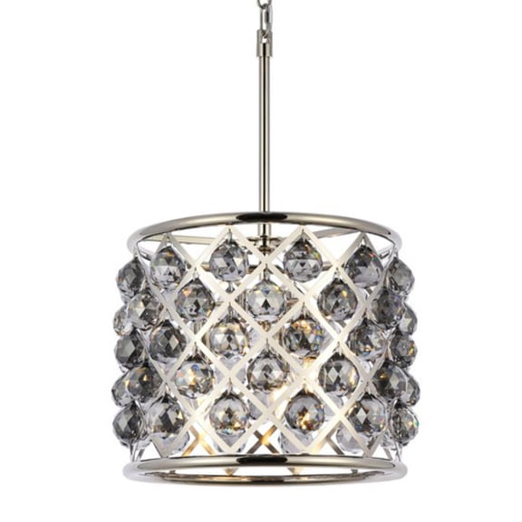 1206 Madison Collection Pendent lamp D:14" H:13" Lt:4 Polished nickel Finish (Royal Cut Silver Shade Crystals)