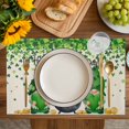 thumbnail image 4 of St. Patrick's Day Placemats Set of 8, Spring Lucky Shamrocks Gnomes Vintage Placemats for Dining Table, Place Mats for Kitchen Tabletop, Waterproof Wipeable Dining Table Mats Set, 4 of 9