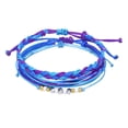 thumbnail image 1 of Guardurnaity trenzada de cordón de cera de 3 piezas, joyería de concha ajustable con cuentas, pulseras bohemias hechas a mano, playa, mujeres, Ropa, zapatos y accesorios Miscelánea Azul + Púrpura Guardurnaity AP010279-02, 1 of 6