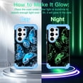 thumbnail image 2 of CASEFIV for Samsung Galaxy S26 Ultra Case,Glow in The Dark,Shockproof Protection Hard PC Soft Flexible TPU Bumper Drop Protective Protective Phone Cover Case for Galaxy S26 Ultra,Blue Butterfly, 2 of 7