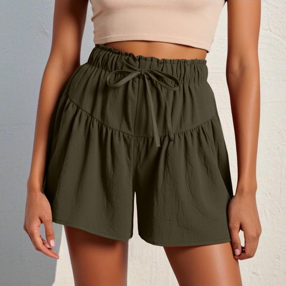HAIJIE Womens Summer Swim Shorts Adjustable Ruched Side Bikini Shorts Women's Running Shorts for Women Girls High Waist Loose Fitting Liner Upf50