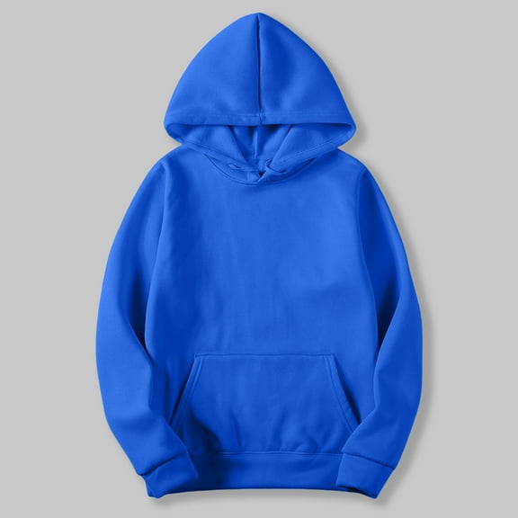 OKSALE Plus Size Hoodies for Women Cozy Long Sleeve Sweatshirts with Kangaroo Pocket Casual Pullover Sweatshirt Solid Color Blouses Casual Basic Loose Fit Tops