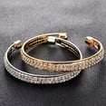 thumbnail image 3 of US 2-4 Pc Bangle Cuff Women Cubic Zirconia Wedding Gift 925 Silver Gold Bracelet, 3 of 5