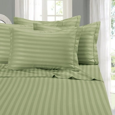 1500 Series 6-Piece Stripe Sheet Set, Deep Pocket, California King, Sage