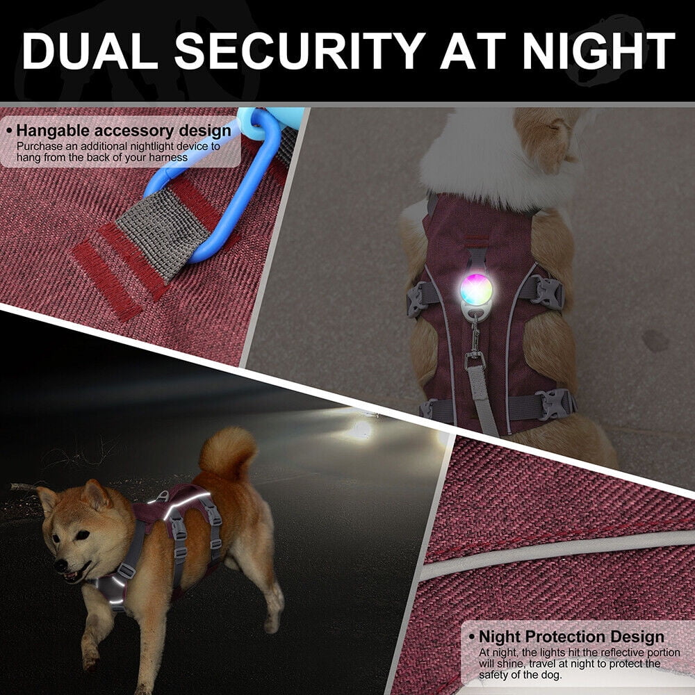 Beirui No Pull Nylon Dog Harness Reflective Adjustable Strong Training Vest with Handle