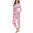 thumbnail image 2 of Renewold Fashion Pjs Set of 2 Women's Snowman Snowflake Scoop Neck Pajama Indoor Sleep Lounge Wear Yoga Christmas Athletic Clothes Home Life Sleepwear Size XS, 2 of 4