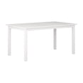thumbnail image 3 of Table de salle à manger d'extérieur rectangulaire en bois dur CorLiving Miramar avec plateau à lattes et trou pour parasol, blanche, 3 of 8
