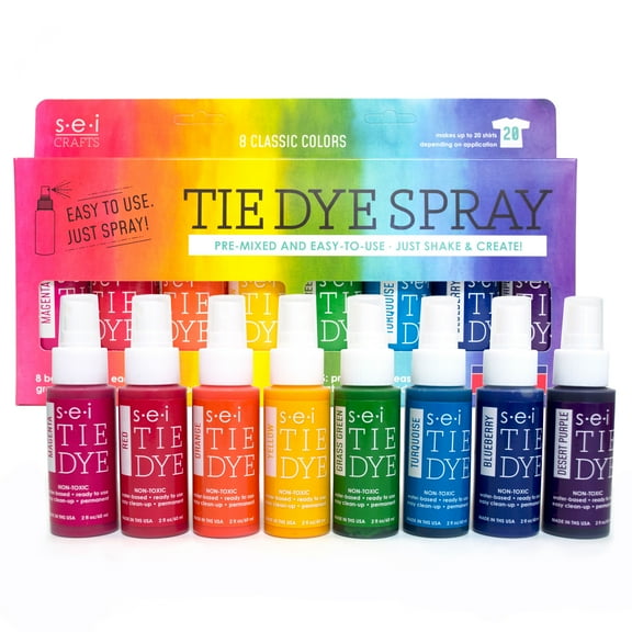 SEI Tie Dye Kit, Fabric Dye Spray, 8 Colors