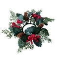 thumbnail image 2 of Christmas Candle Rings, Candle Wreaths Candle Garland with Pinecone Berries, Xmas Wreath Candle Holder for Christmas Wedding Party Decor Cabinet Fireplace Table Dinner, 2 of 7