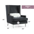 thumbnail image 2 of Glory Furniture Wilshire G0952A-AC Chair   BLACKVelvet, 2 of 6