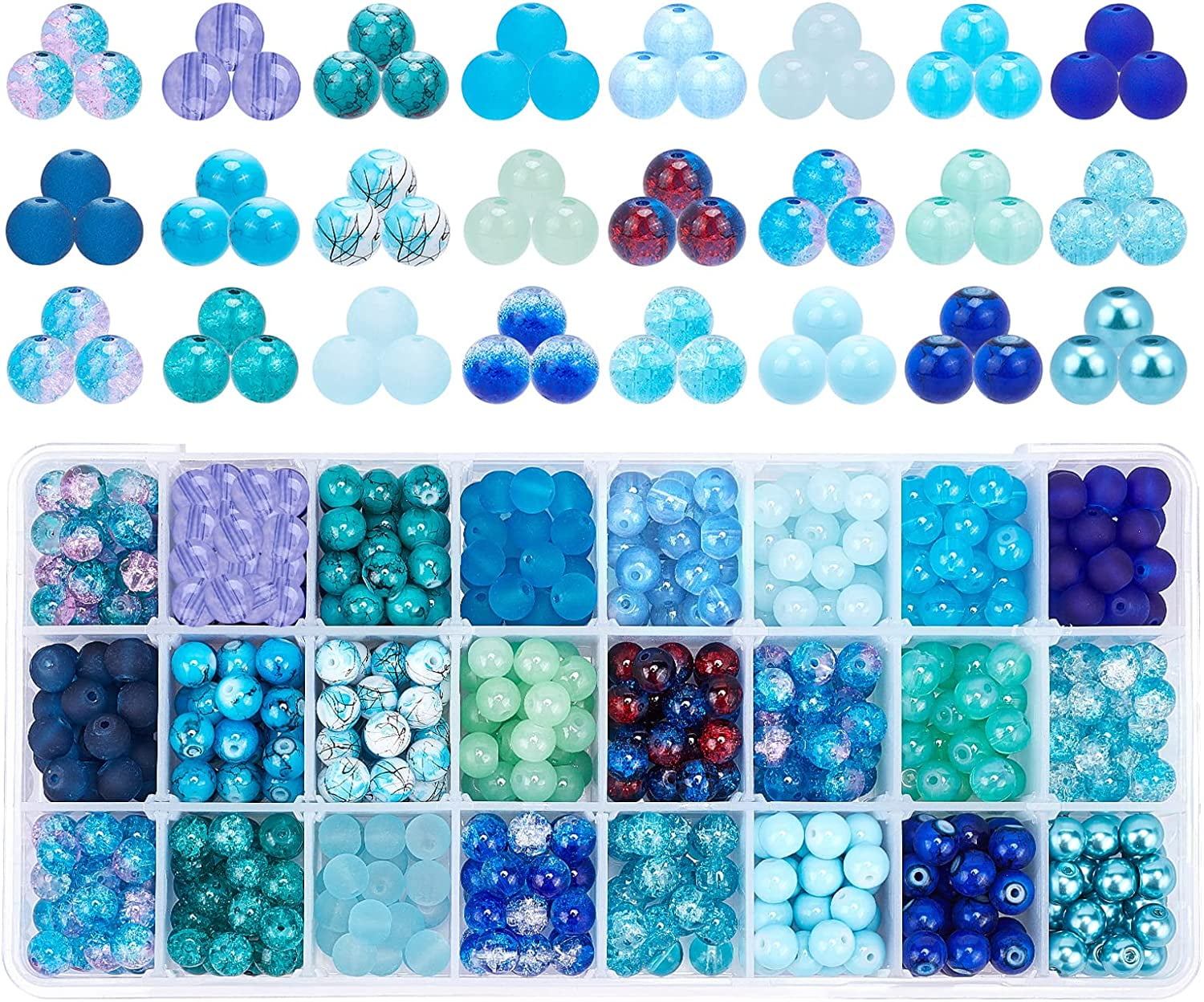 Ombre Round Cracked Glass Beads - 8mm, Hobby Lobby