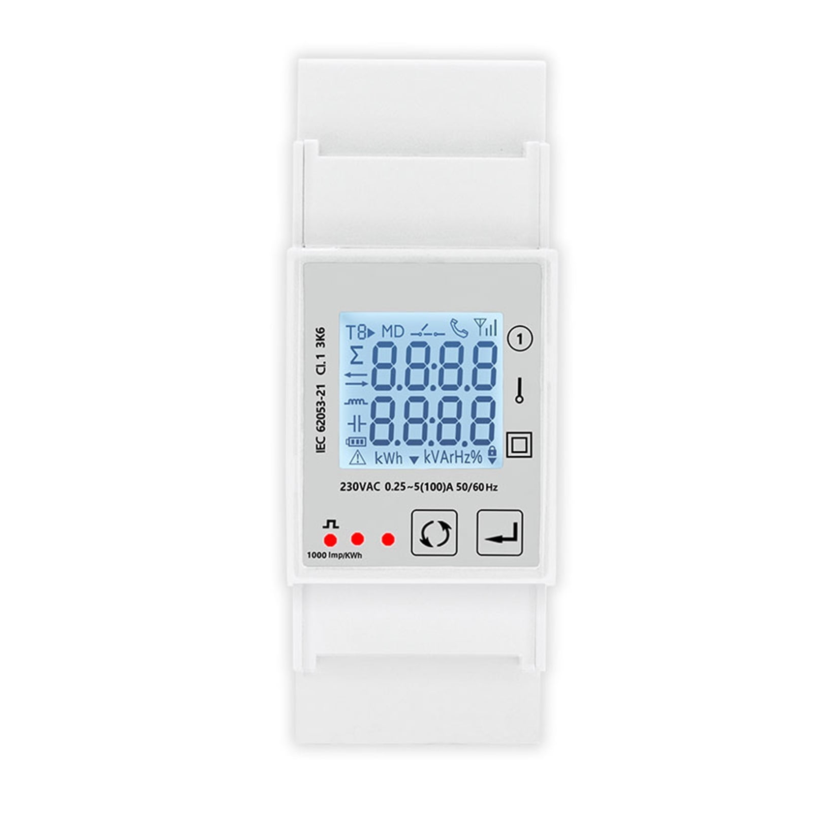 Tuya Smart Power Consumption Switch Energy Monitoring Meter 230V 80A Din Rail Remote Control LCD One Pulse Output ,Safe and Easy