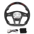 thumbnail image 2 of Flat Bottom Steering Wheel, Antixidation Car Steering Wheel Nappa Perforated Leather  For Automotive, 2 of 8