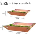 thumbnail image 4 of Mountain Bus Landscape Practical Microfiber Leather Storage Tray Office Desk Tray Bedside Caddy Storage Organizer for Wallet Key Watch Phone Jewelry(16X16CM), 4 of 6