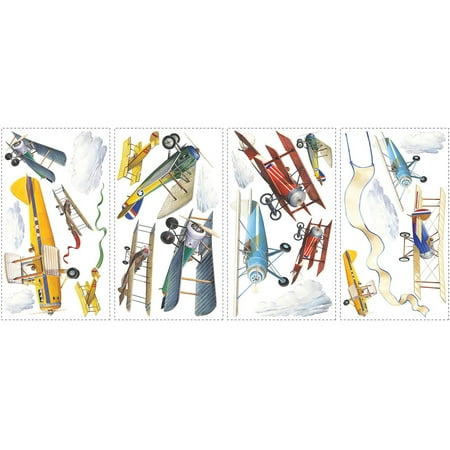 - RoomMates Vintage Planes Peel and Stick Wall Decals