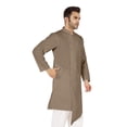 thumbnail image 3 of Atasi Casual Solid Long Sleeve Cotton Kurta For Indian Mens Mandarin Collar Irregular Hem Ethnic Shirt, 3 of 7