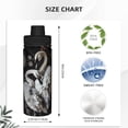 thumbnail image 3 of KLL Elegant Swans Black Background Pattern 18oz Insulated Water Bottle, Stainless Steel Sports Water Cup Flask with Spout and Handle Lid for Sports Travel Car& School, 3 of 7