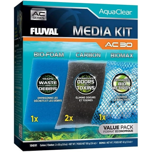 Media Maintenance Kit for AC30 Power Filter - for Use in Freshwater & Saltwater Aquariums