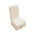 thumbnail image 1 of Stretch Dining Chair Cover with Ruffled Skirt, 360-Degree Full-Surround Skirted Chair Slipcover, Geometric Pattern Elastic Chair Protector Cover for Living Room, Dining Room, and All-Season Home Use, 1 of 6