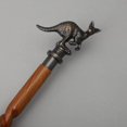 thumbnail image 3 of Walking Cane for Mens and Womens Handmade Decorative Cane for Mom and Dad Stylish Walking Stick 36 Inch Non-slip Travel Folding Cane Brown Snake Shaft with Antique Fox Handle, 3 of 5