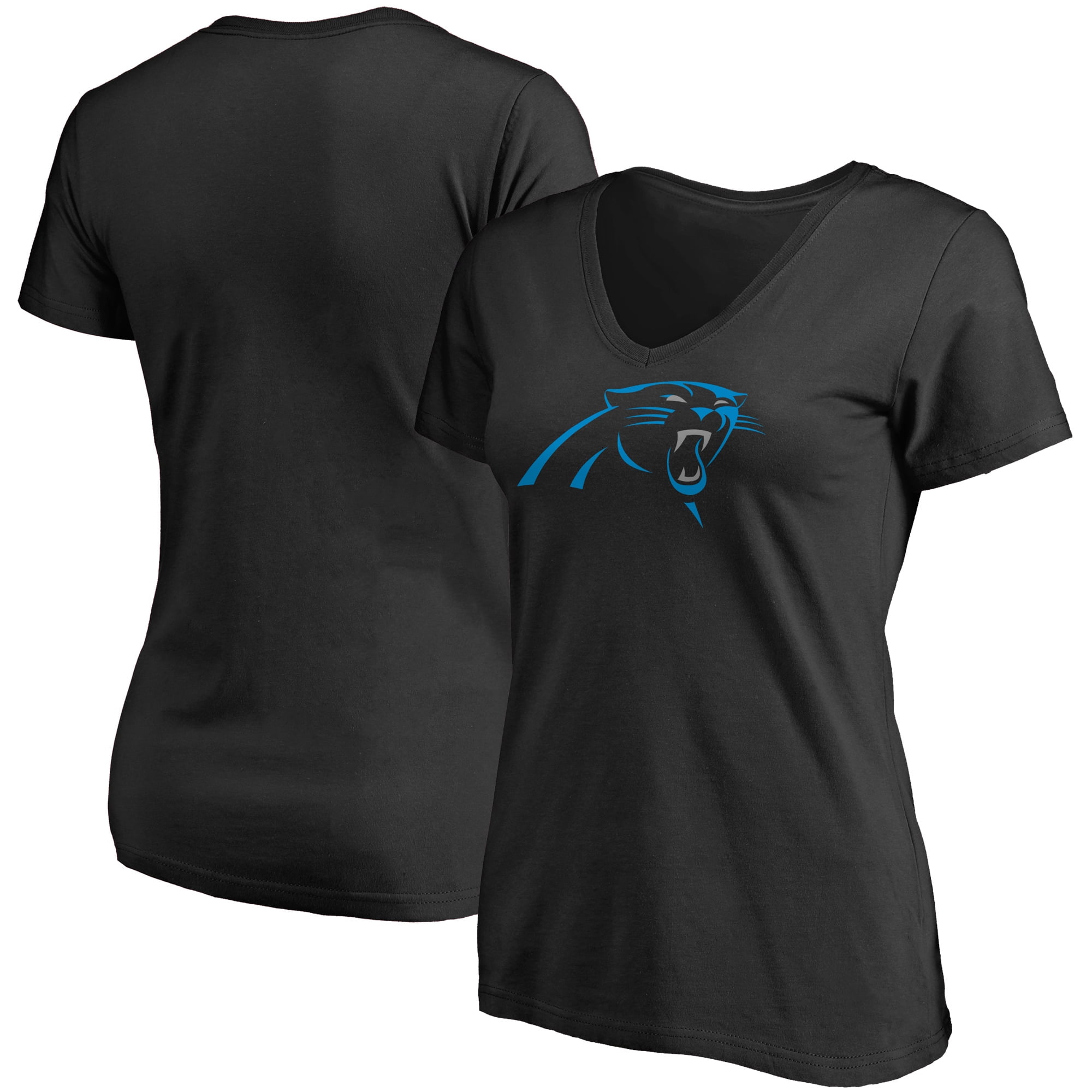 Carolina Panthers Nfl Pro Line Women S Primary Logo V Neck T Shirt